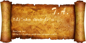 Tüske András névjegykártya
